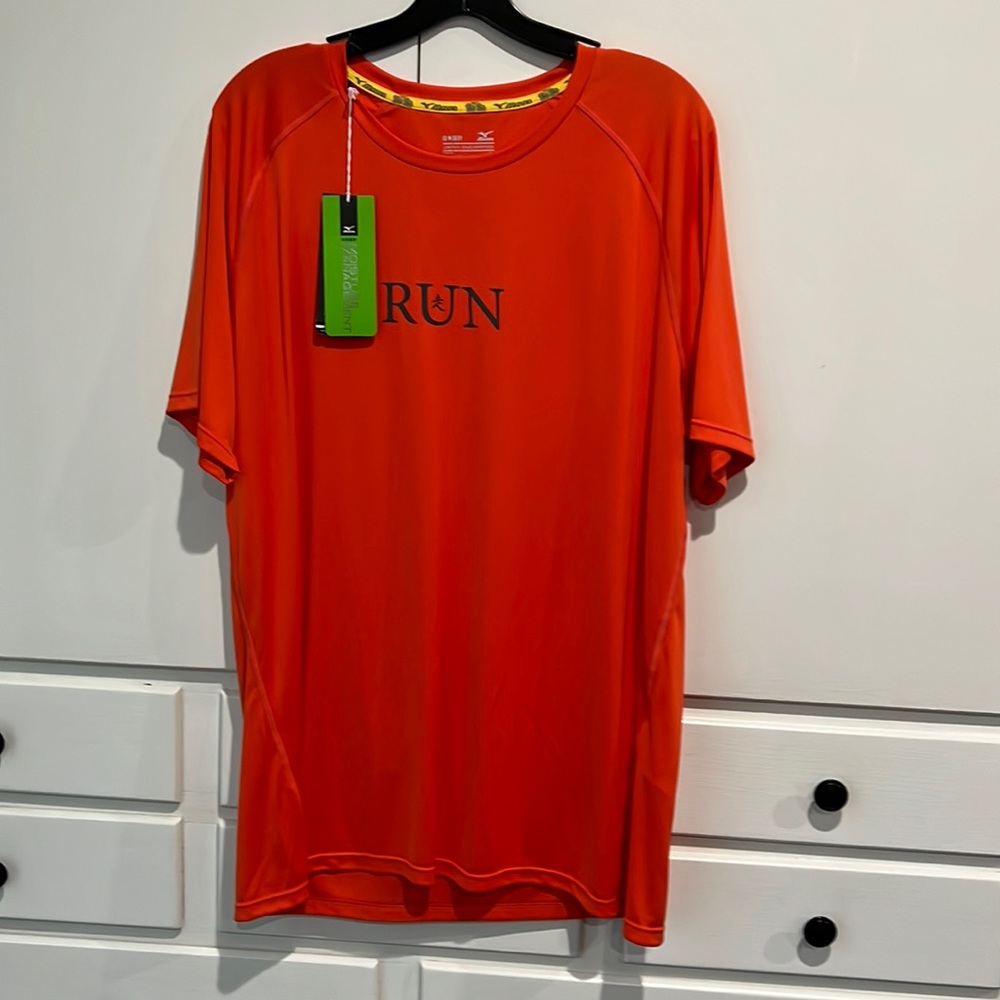 Mizuno mens orange Japanese orange run shirt